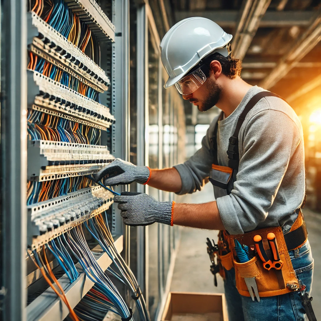 um-eletricista-profissional-manuseadndo-cabos-com-seguranca-em-um-quadro-eletrico